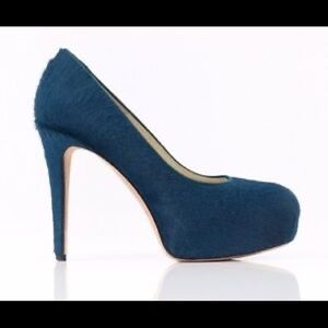 Brian Atwood Blue Velvet Pumps